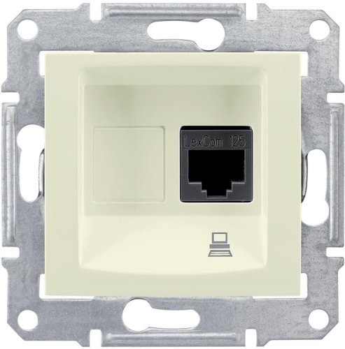 Розетка компьютерная без рамки Schneider Electric Sedna 1-м. RJ45 5e бежевый фото Розетка компьютерная без рамки Schneider Electric Sedna 1-м. RJ45 5e бежевый картинка